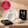 Jumbo Lily 24 Parça 6 Kişilik Yemek Takımı & 6 Kişilik 42 Parça Çatal Kaşık Bıçak Takımı Hediyeli